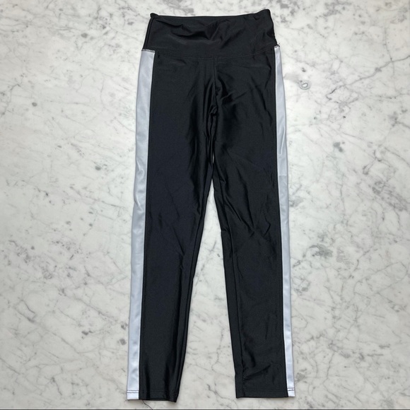 katiej nyc couture Girls Athletic Active Reflective Stripe Gym Leggings Pants - Picture 1 of 7